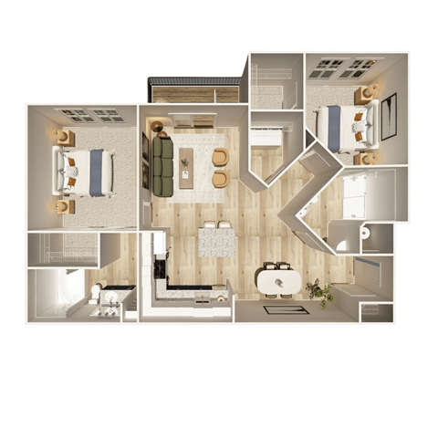 2 bed 2 bath at The Crest at Oakwood Apartments, Oakwood 